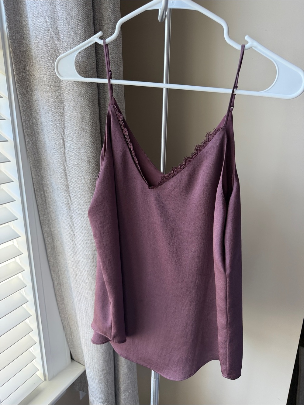 Women's Mauve Lace-Trim Cami Tank Top